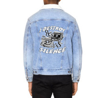 I Destroy Silence Old School 1 Unisex Sherpa-lined Denim Jacket | Artistshot