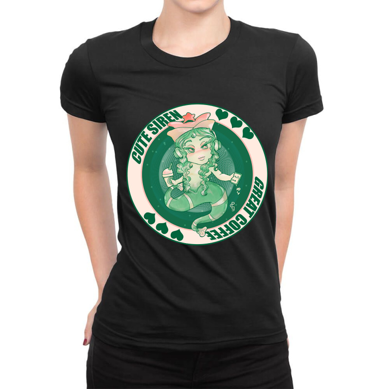 Trending Cute Siren Coffee Ladies Fitted T-Shirt by michaelyounger19 | Artistshot