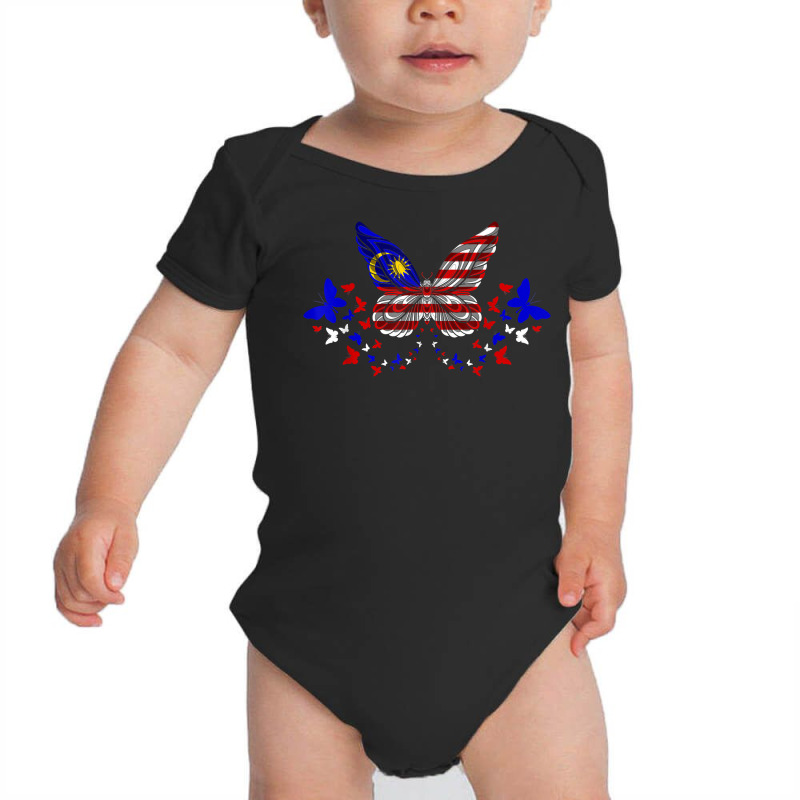 Malaysia Malaysian Malaysia Flag Butterflies T Shirt Baby Bodysuit by polioukhi | Artistshot