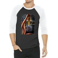 Child Of God Warrior Of Christ Jesus Lion Of Judah Flag 3/4 Sleeve Shirt | Artistshot