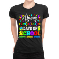 Happy 100 Days Of School 100th Math Equation Teacher Kids T Shirt Ladies Fitted T-shirt | Artistshot