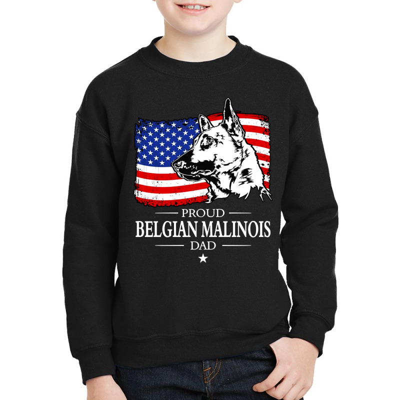 Proud Belgian Malinois Dad America Flag Patriotic Dog Youth Sweatshirt by Dorothy Tees | Artistshot