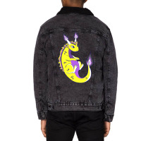 Nonbinary Dragon Lgbtq Nonbinary Pride Genderqueer Lgbt Unisex Sherpa-lined Denim Jacket | Artistshot