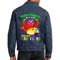 Beads Parades Kingcake Crawfish Mardi Gras Fat Tuesday T Shirt Men Denim Jacket | Artistshot