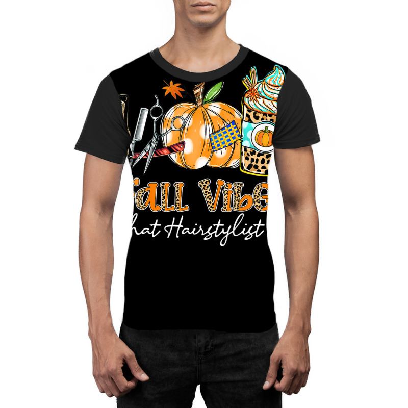 Fall Vibes & That Hairstylist Life Scissors Comb Pumpkin Graphic T-shirt by coderakoput2 | Artistshot