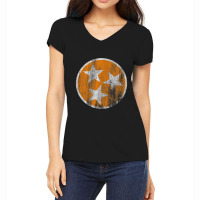 Orange Tennessee Flag Volunteer State Tri Stars Tennessee Women's V-neck T-shirt | Artistshot