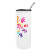 Happy Holi Colorful Hands Print Colors India Dance Hindu Fes T Shirt Skinny Tumbler | Artistshot