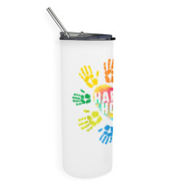 Happy Holi Colorful Hands Print Colors India Dance Hindu Fes T Shirt Skinny Tumbler | Artistshot