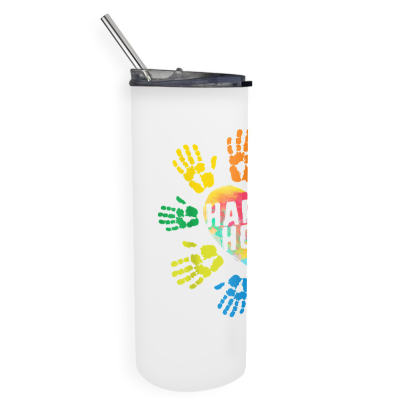 Happy Holi Colorful Hands Print Colors India Dance Hindu Fes T Shirt Skinny Tumbler | Artistshot