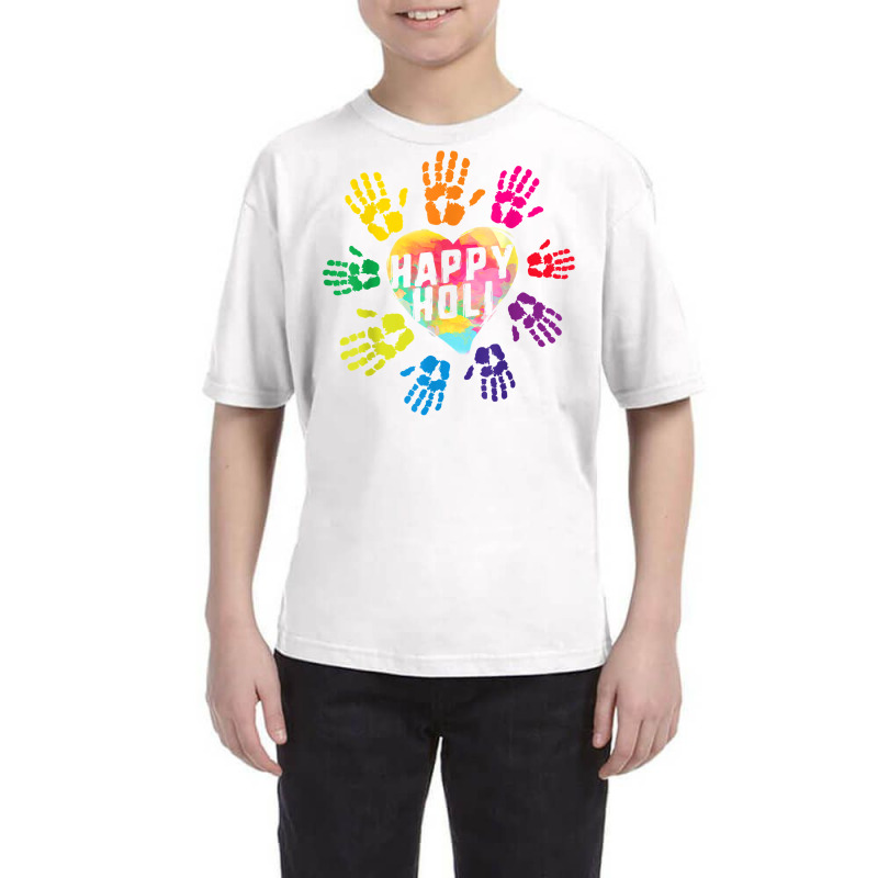 Happy Holi Colorful Hands Print Colors India Dance Hindu Fes T Shirt Youth Tee | Artistshot