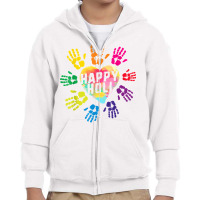 Happy Holi Colorful Hands Print Colors India Dance Hindu Fes T Shirt Youth Zipper Hoodie | Artistshot