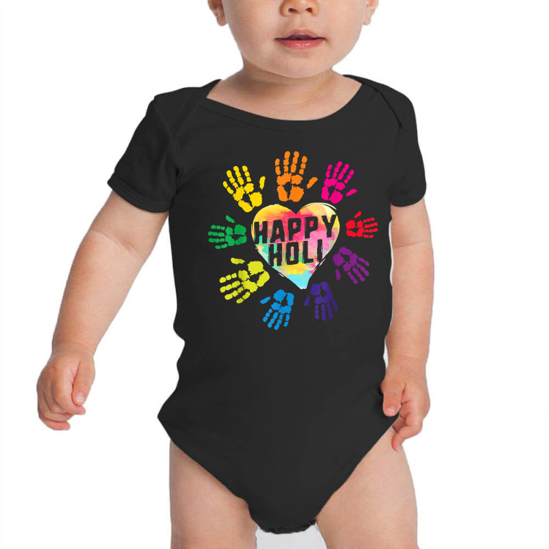 Happy Holi Colorful Hands Print Colors India Dance Hindu Fes T Shirt Baby Bodysuit | Artistshot