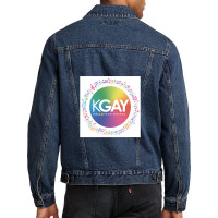 Kgay 106.5 Palm Springs Musical Notes Clothing Men Denim Jacket | Artistshot