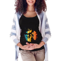 Vintage Cool Dragon Silhouette On The Retro Sunset Dragons Maternity Scoop Neck T-shirt | Artistshot