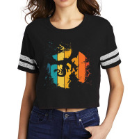 Vintage Cool Dragon Silhouette On The Retro Sunset Dragons Scorecard Crop Tee | Artistshot