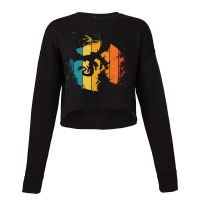 Vintage Cool Dragon Silhouette On The Retro Sunset Dragons Cropped Sweater | Artistshot