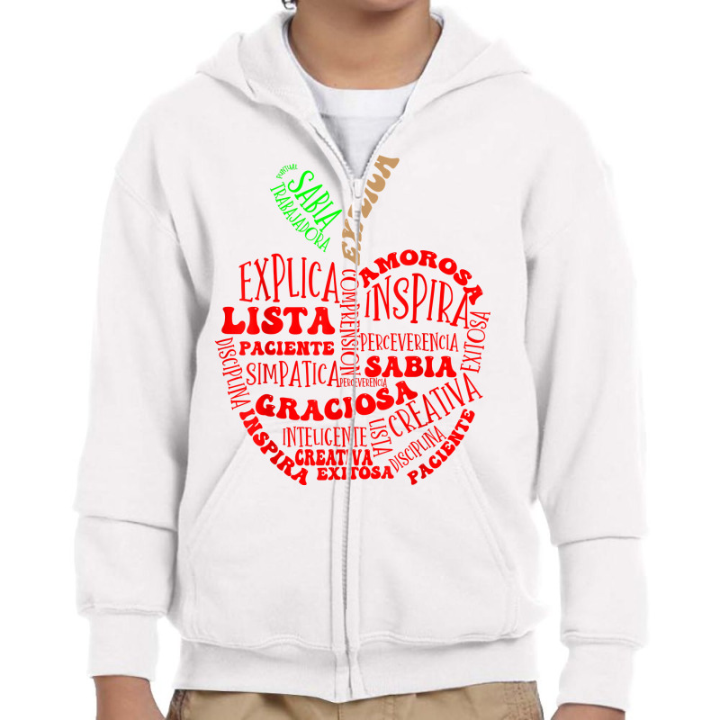 Spanish Bilingual Maestra Teacher T Shirt Youth Zipper Hoodie by benoirme | Artistshot