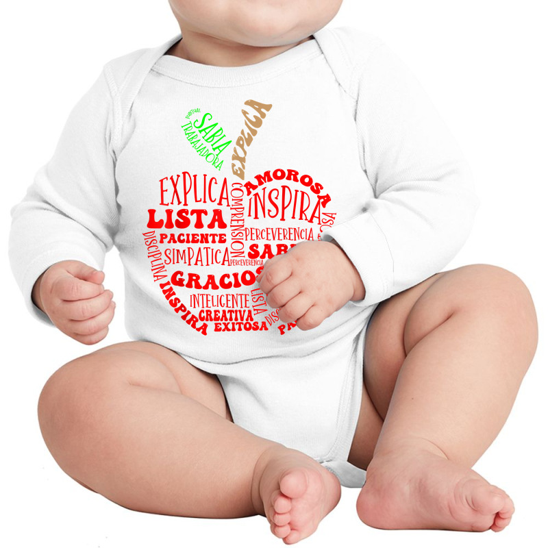 Spanish Bilingual Maestra Teacher T Shirt Long Sleeve Baby Bodysuit by benoirme | Artistshot