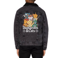 Dungeons And Cats Unisex Sherpa-lined Denim Jacket | Artistshot