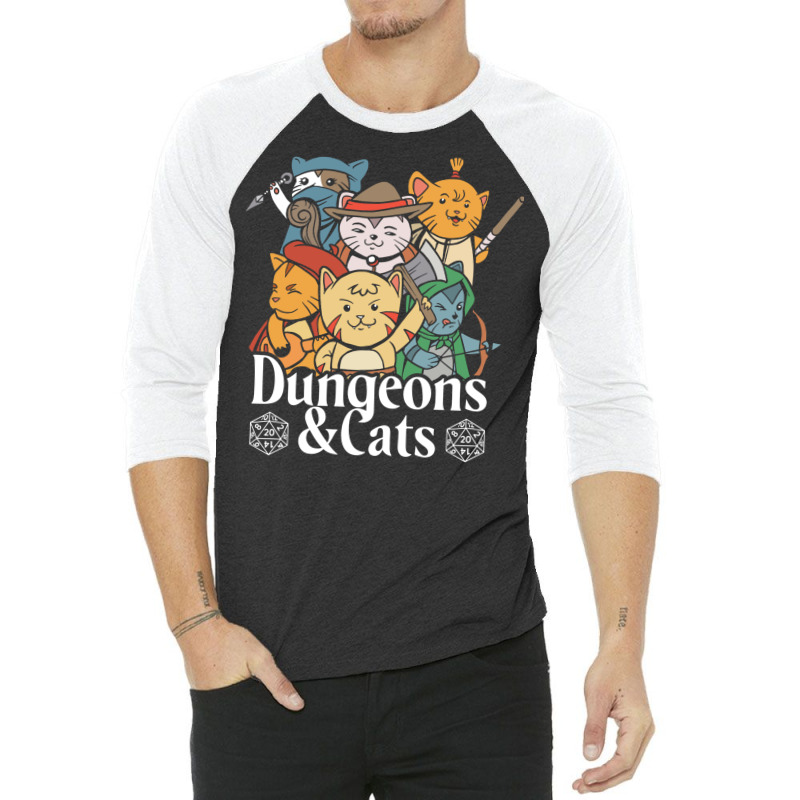 Dungeons And Cats 3/4 Sleeve Shirt | Artistshot