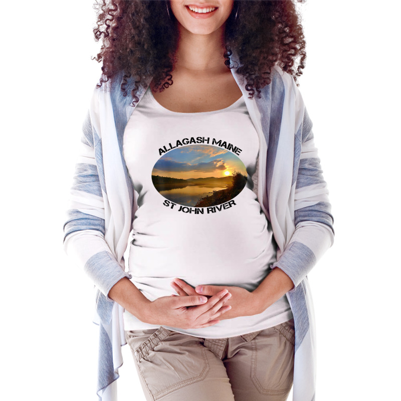 St John River Allagash Maine Sunrise T Shirt Maternity Scoop Neck T-shirt by benoirme | Artistshot