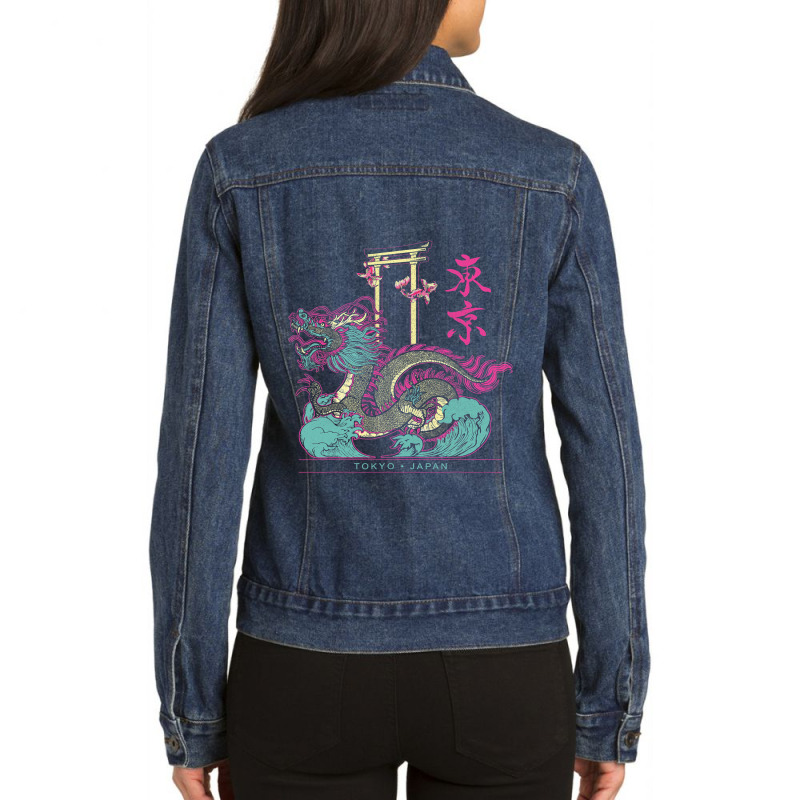 Vintage Dragon Japan Toyko Retro 80’s Style Ladies Denim Jacket by MELISSABISHOP | Artistshot