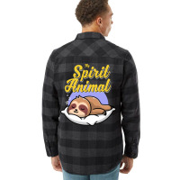 Funny And Cute Sleeping Sloth Spirit Animal Flannel Shirt | Artistshot