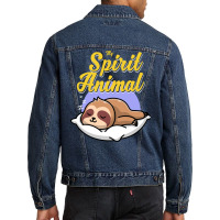 Funny And Cute Sleeping Sloth Spirit Animal Men Denim Jacket | Artistshot