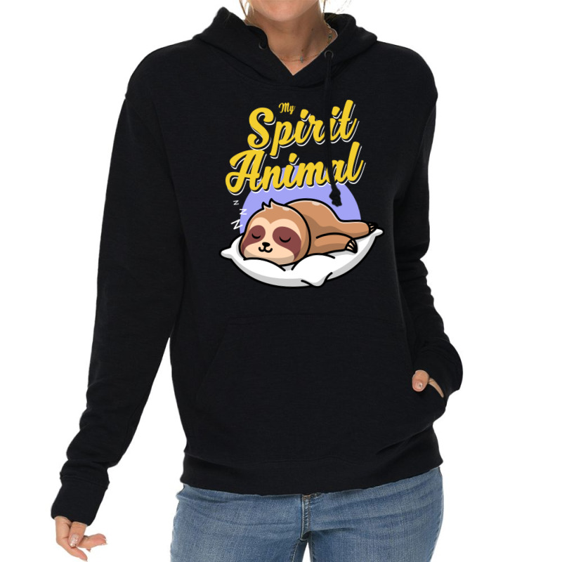 Funny And Cute Sleeping Sloth Spirit Animal Lightweight Hoodie | Artistshot