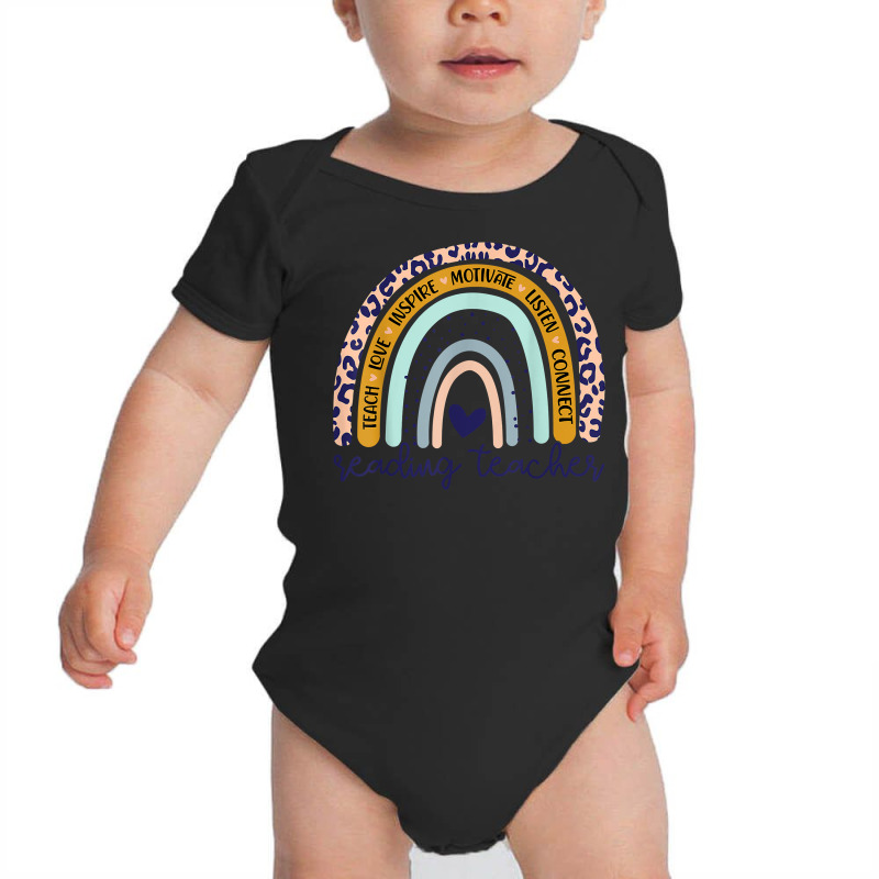 Reading Teacher Rainbow Leopard Print Reading Specialist T Shirt Baby Bodysuit by polioukhi | Artistshot