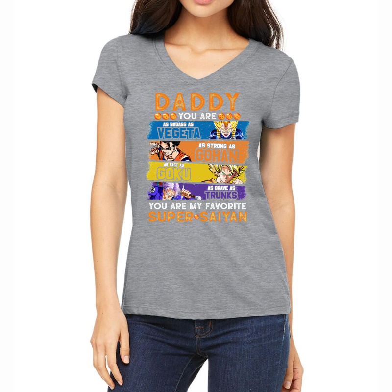 Dragonball Daddy You Are My Favorite Super Anime Saiyan Funny Women's V-Neck T-Shirt by yajapitsop | Artistshot