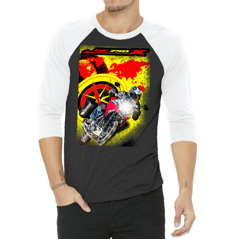 Copy Of Nc750x  2023 World Map 3/4 Sleeve Shirt | Artistshot