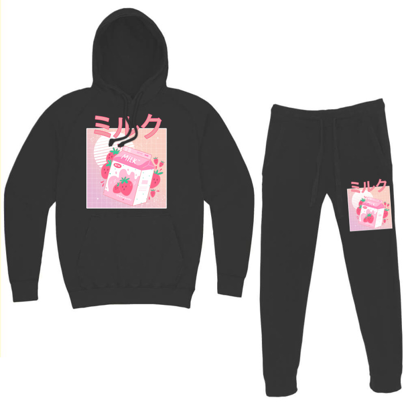 Japanese Aesthetics Kawaii Strawberry Milk Shake Hoodie & Jogger Set | Artistshot