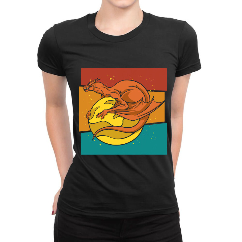 Vintage Fantasy Galaxy Dragon Planet Ladies Fitted T-Shirt by MELISSABISHOP | Artistshot