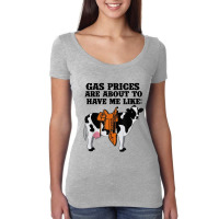 Funny Dairy Cow Gas Prices Women's Triblend Scoop T-shirt | Artistshot