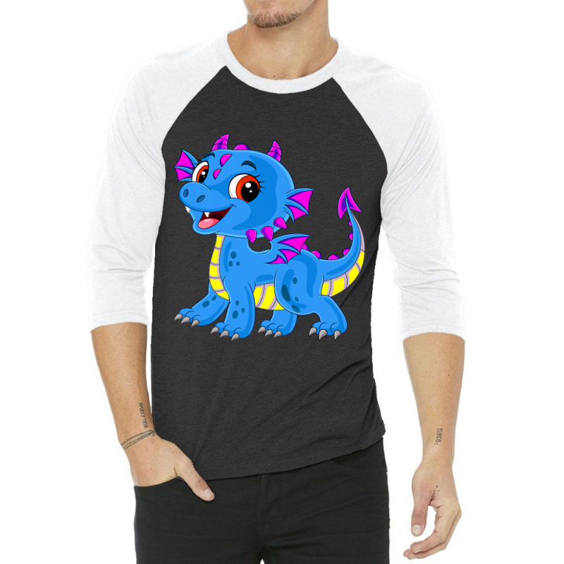 Pansexual Dragon Lgbt Pan Pride Cute Lgbtq 3/4 Sleeve Shirt by XAVIERESPREE | Artistshot