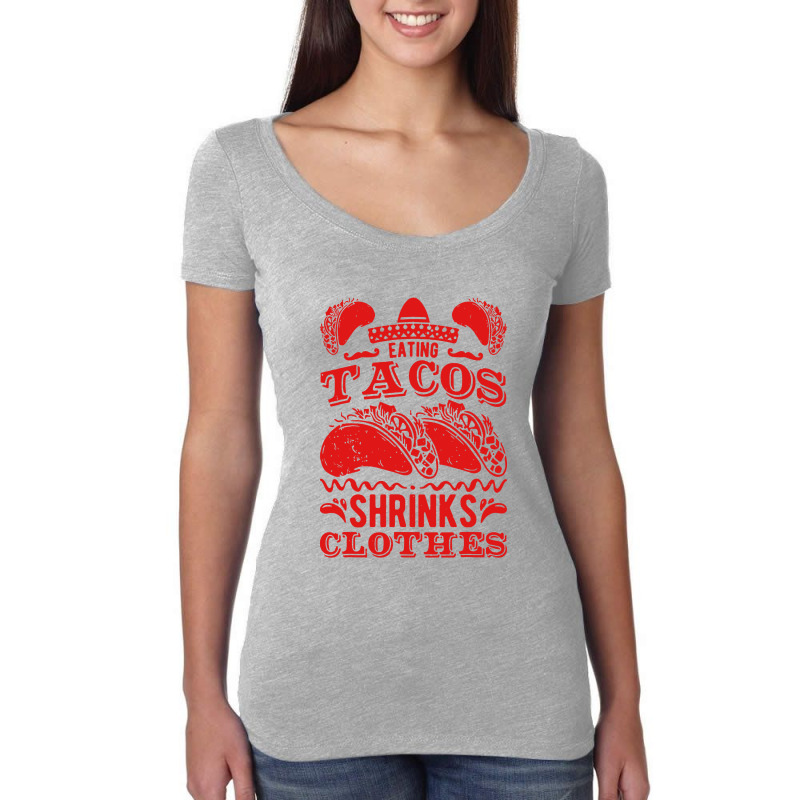 Funny Eating Tacos Shrinks Clothes Taco Women's Triblend Scoop T-shirt by paulscott Art | Artistshot