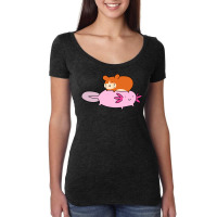 Axolotl And Little Hamster Women's Triblend Scoop T-shirt | Artistshot