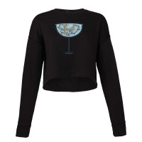 May You Always Be Satisfied Wine Blue On Black Cropped Sweater | Artistshot