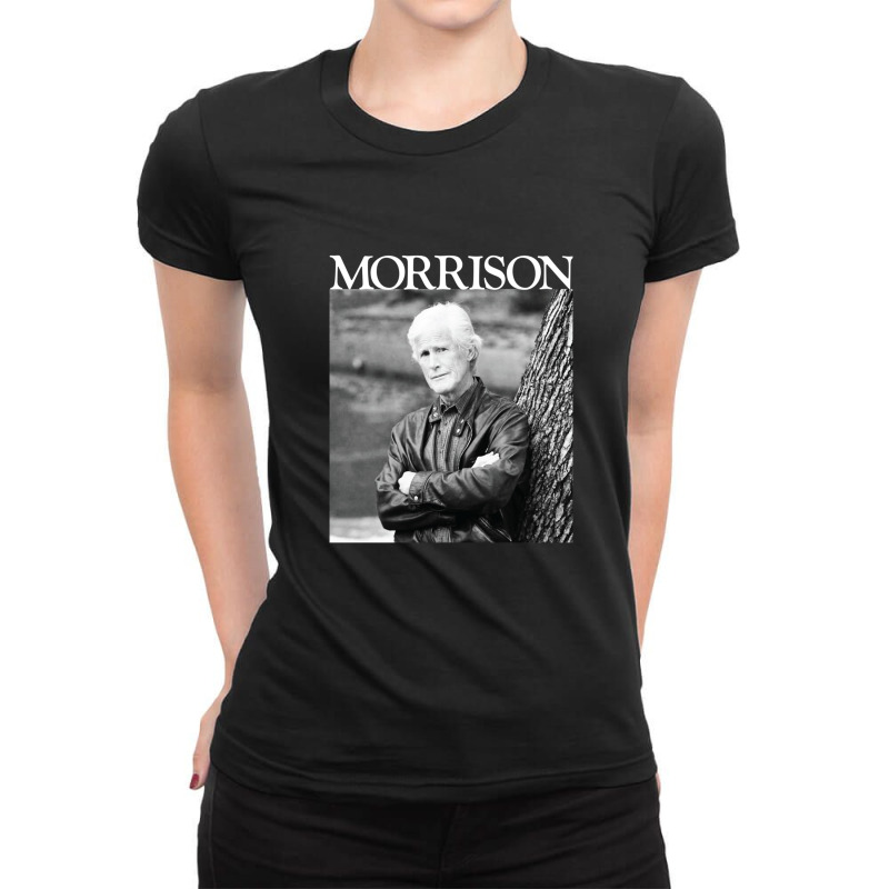 Morrison - White Type Ladies Fitted T-Shirt by MichaelGatineau | Artistshot