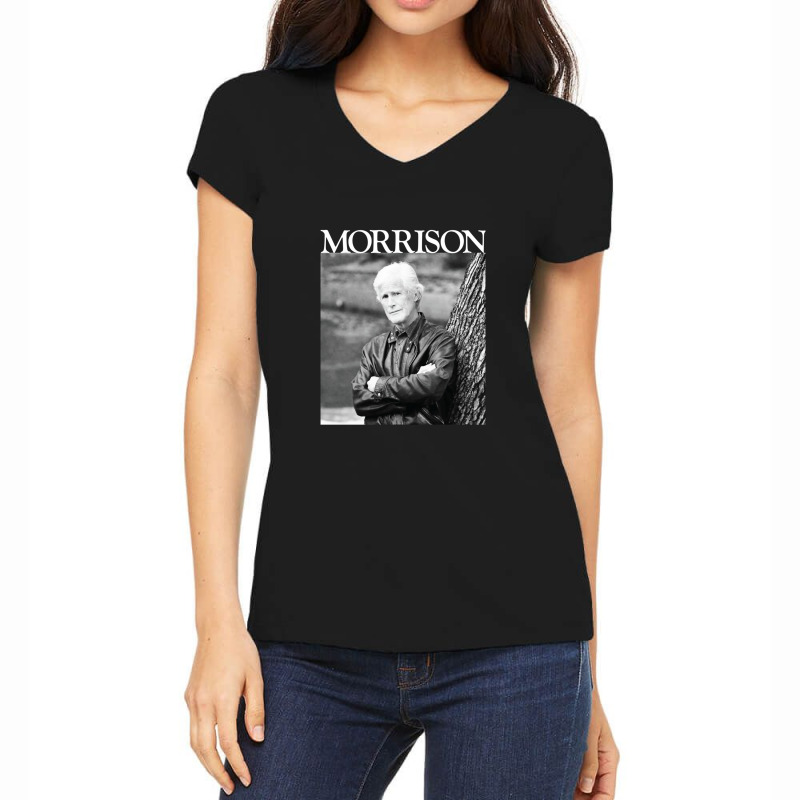 Morrison - White Type Women's V-Neck T-Shirt by MichaelGatineau | Artistshot