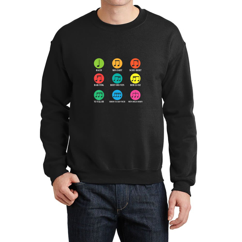 Classic Composers Classical Music Musical Notes Crewneck Sweatshirt by TawnyaSueEmerson | Artistshot