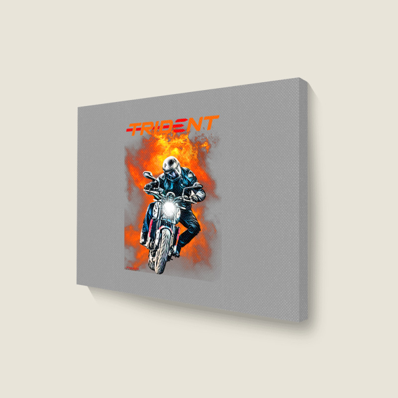 Trident 660 Fire Rider Landscape Canvas Print | Artistshot