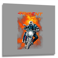 Trident 660 Fire Rider Metal Print Square | Artistshot