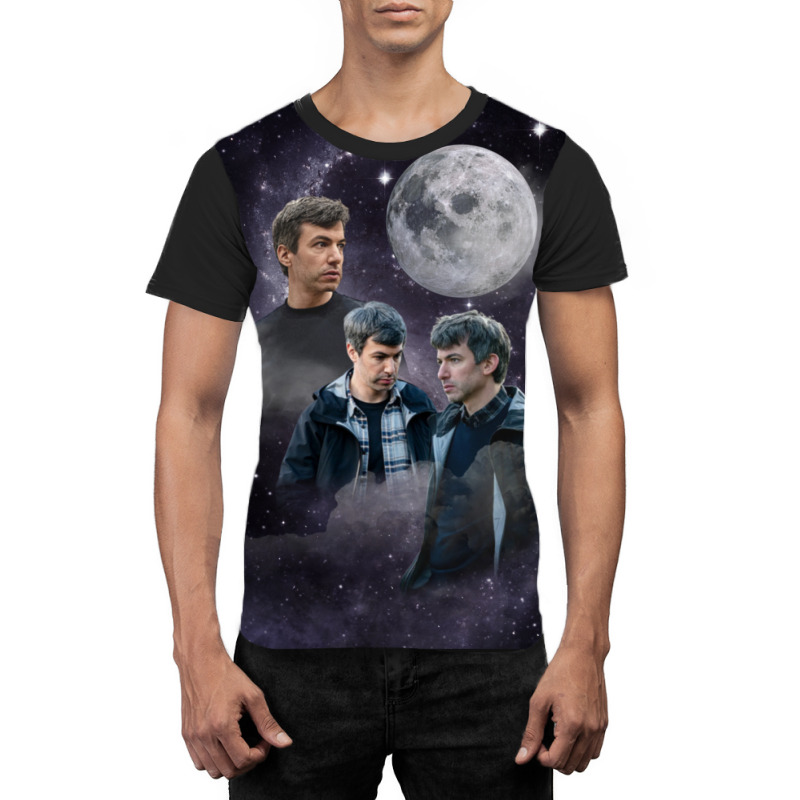 Nathan Fielder Dramatic Galaxy Wolf Print Style Graphic T-shirt | Artistshot