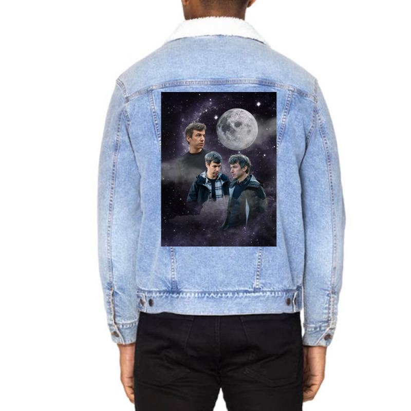 Nathan Fielder Dramatic Galaxy Wolf Print Style Unisex Sherpa-lined Denim Jacket | Artistshot