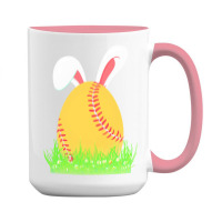 Easter Day T  Shirt Cute Easter Softball Bunny Ears Egg Bunny Lover Gi 15 Oz Coffee Mug | Artistshot