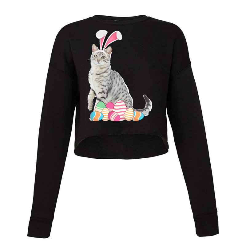 Easter Day T  Shirt Easter Cat American Shorthair With Bunny Ears & Eg Cropped Sweater by dana9597 | Artistshot