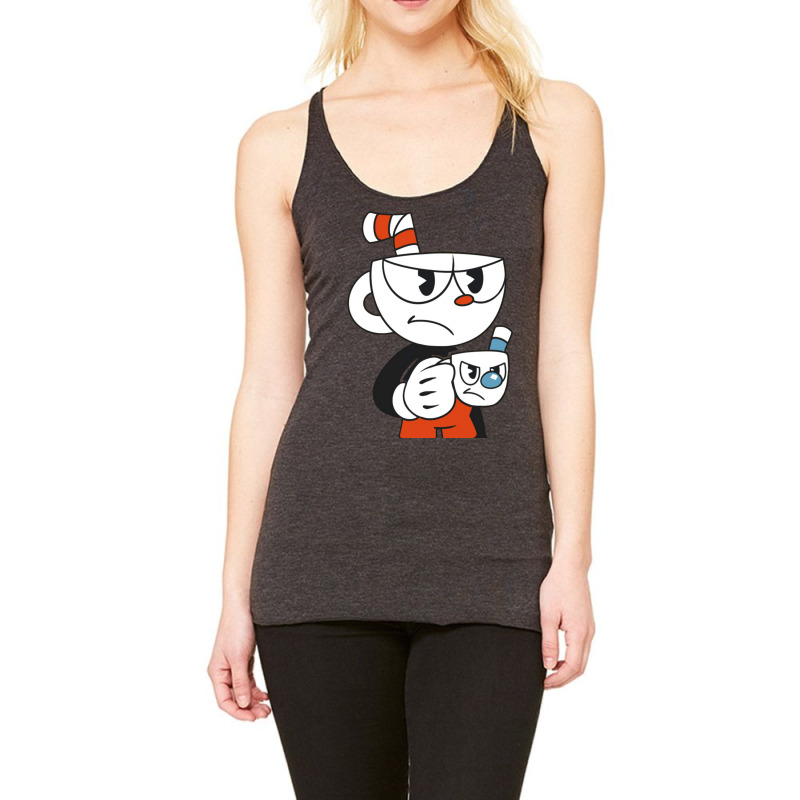 Cuphead And Mugman Angry Racerback Tank by llenoskadjuv | Artistshot