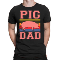 Pig Dad Cute Farmer Hog Lover Farm For Boys Men Retro T-shirt | Artistshot